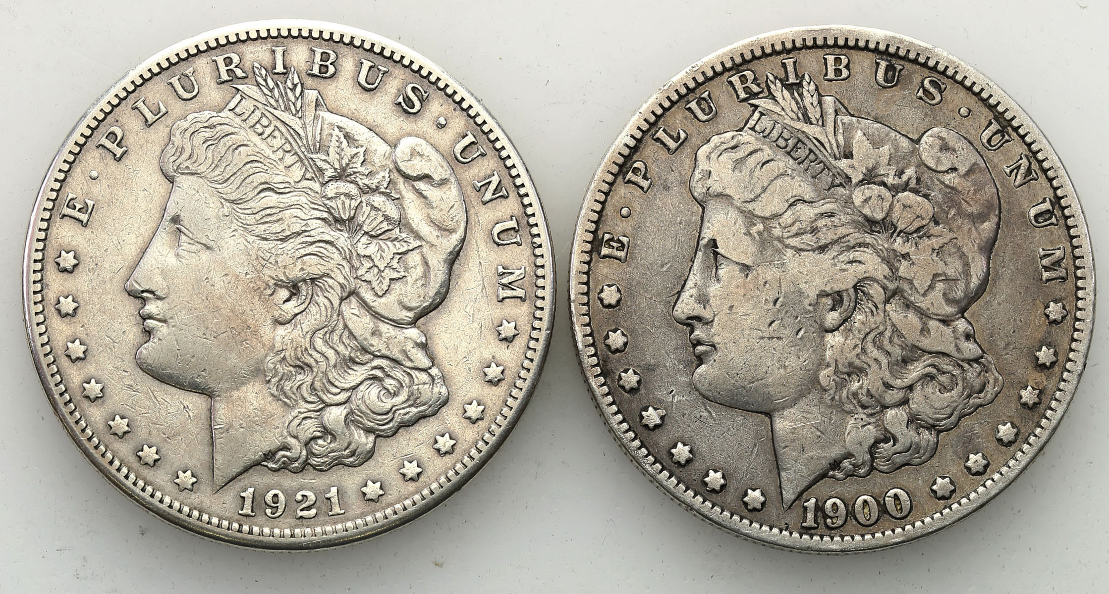 USA. 1 dolar 1900 O, Nowy Orlean, 1 dolar 1921 S, San Francisco, zestaw 2 monet